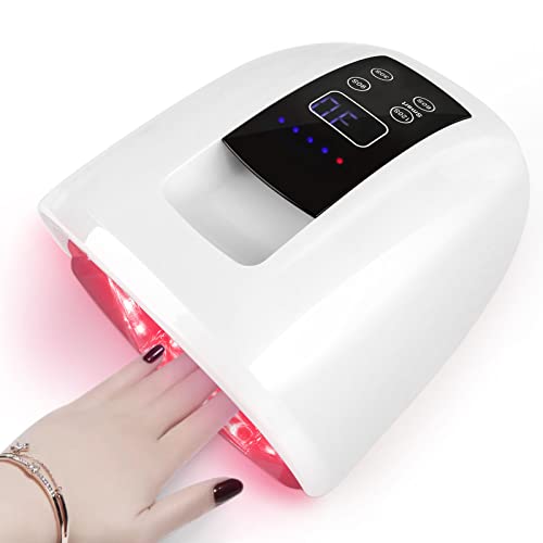 90W Professional Wireless Cordless Rechargeable Uv Led Nail Lamp,Nail Lamp Gel Nail Curing Dryer Light For Nails With 45 Beads,4 Timer Setting Lcd Display Nail Polish Machine (White) #TOP13