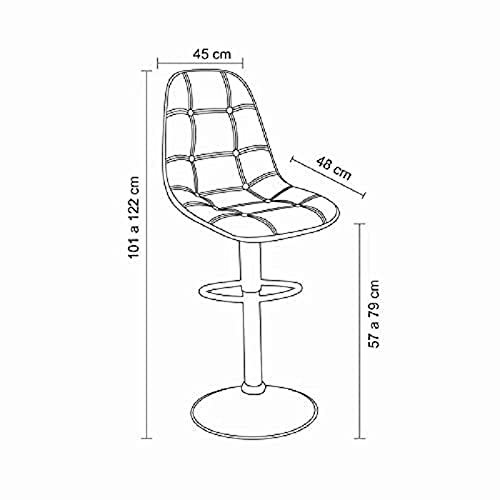 Image of Finch Fox Revolving Swivel Contemporary Faux Leather Adjustable Height Hydraulic Bar Stools with Backrest in Brown Color