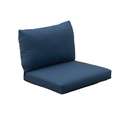 Image of Tommy Bahama Sunbrella Fabric 1-Piece Outdoor Knife Edge Deep Seat Lounge Chair Seat and Back Cushion Set, Bamboo Bay Cobalt