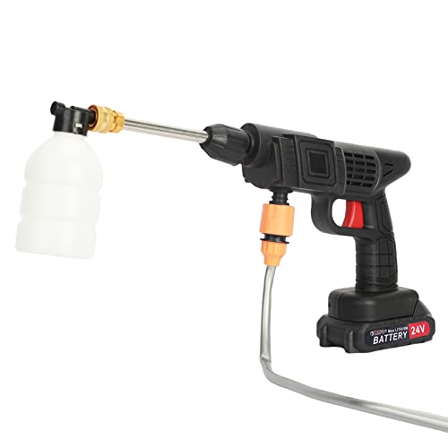 Hogedrukreiniger met accu, 24 V, 1 set draadloze elektrische hogedrukreiniger met 2 x 15.000 mAh batterijen en sproeiers voor het reinigen, auto's, opritten, huizen, terrassen - Afbeelding 3