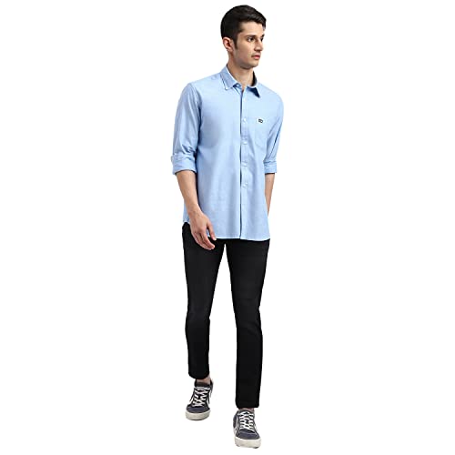 Image of Arrow Solid Slim Fit Mens Casual Shirts - 100% Cotton, Breathable & Comfortable, Full Sleeves Shirt for Men