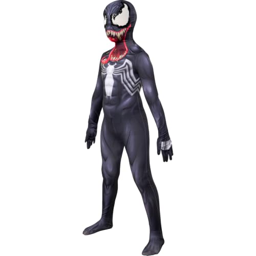 MARVEL Venom Official Youth Zentai Halloween Costume - Deluxe Two-Way Stretch Spandex with Invisible Zippers and Wrist Openings - L (12-14) by Jazwares Costume Play - Used condition - Image 6