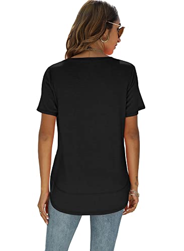 T Shirts For Women Basic Tunic Tops To Wear With Leggings Black Xl #TOP3