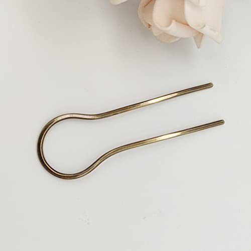 5" Copper U Shape Hair Pin Hair Fork Hair Pin Simple Hammered Women Gift. #TOP4