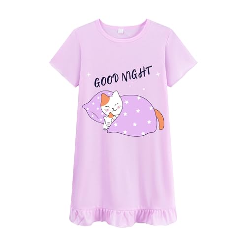 Little Hand Kids Night Dress for Girls Dinosaur Mermaid Cat Princess Sleep Dress Sleepwear Night Gown 3-10 Years