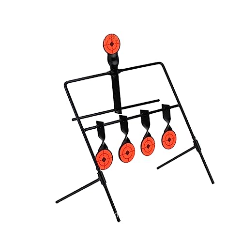 BRIGHTFUFU Self Resetting Metal Shooting Interactive Indoor Practice for Archery and Shooting Enthusiasts Black