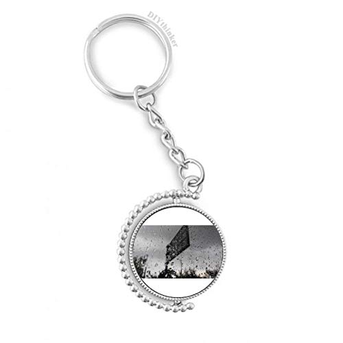 Porte-clés rotatif Photographie Rainy Day DIYthinker en métal multicolore 3x9 cm