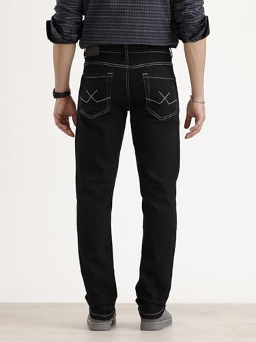 Image of WROGN Men's Cotton Blend Jeans | Solid | Slim Fit
