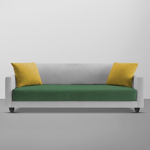 Image of Casaliving Dominic 3 Seater Sofa Set for Living Room (Green Grey Fabric) Premium Fabric Sofa