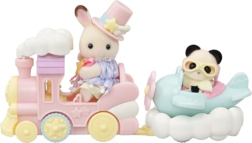 Sylvanian Families - Le Petit Train des Nuages - 2 Figurines Incluses - Plongez dans l'univers de la Famille Sylvanian - Figurines Miniatures - Jouet Enfant 3 Ans et + - 5819