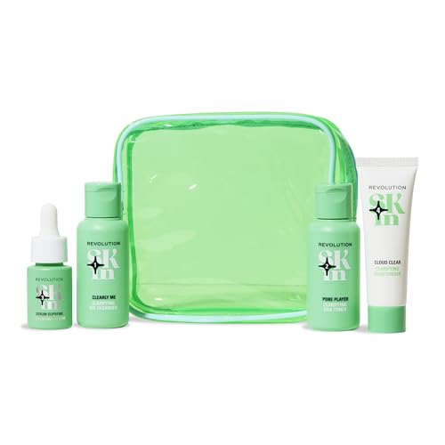 Image of Revolution Skin Clearly Clarify 4 Step Starter Kit, 4 Mini Products | Skincare Set for Blemish-Prone Skin with Cleanser, Toner, Serum & Moisturizer, Vegan & Cruelty-Free