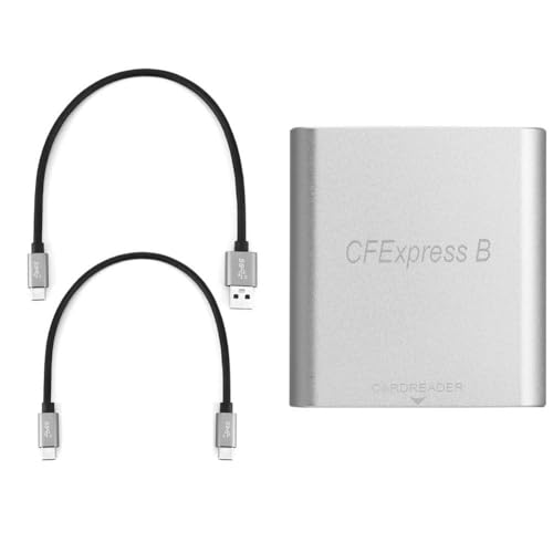 CY USB3.1 Type C USB3.0 Type-A to CF Extension Card Reader CFE Type B Support R5 Z6 Z7 CFB Memory Card, Silver CFE Type-B USB-C