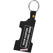 DISCOUNT PROMOS Custom Number One Soft Keychains Set of 100, Personalized Bulk Pack - Perfect as Corporate Gifts and Promotional Giveaways - Black