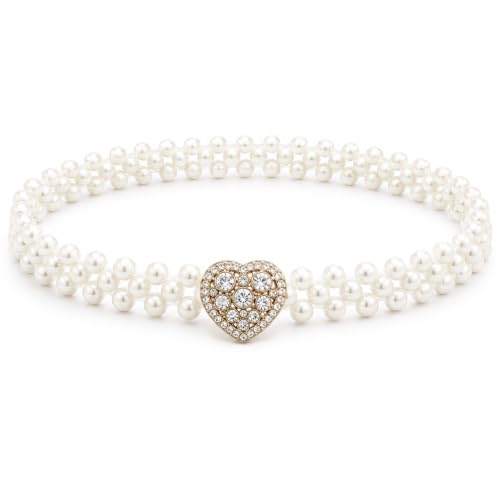 Image of REDHORNS Rhinestone Elastic Waist Belt for Women Dresses Beaded Design Stretchy Slim Waistband, Belly Chain Kamarband for Ladies Saree - Free Size