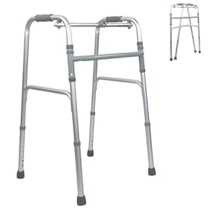 Mobiclinic®, Looprek voor ouderen, opvouwbaar, lichtgewicht, Europees merk, Columna, Zonder wielen, Smal looprek, Antislip doppen, Gemaakt van aluminium, stevig, Kleur Grijs