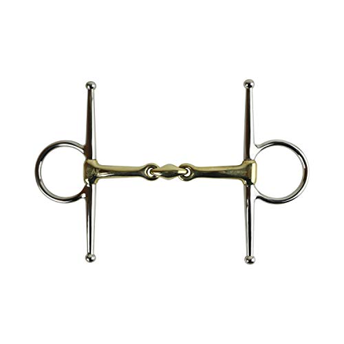 AK Full Cheek Bit with Double Jointed Lozenge in German Silver Horse Bits AKRS-2609 (German Silver, 5.50'')