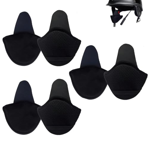 DqiUnaX 6 Stück Ohrenwärmer Damen, Ohrenschützer Fahrradhelm, Stirnband Fahrradhelm, Komfortable Winddichte Ohrenwärmer Für Fahrrad, Motorrad, Ski Und Outdoor-Aktivitäten (Schwarz)