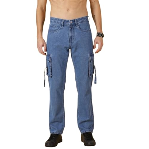 Image of Blue Jeans for Men Regular Fit - Cotton Jeans Pant for Men, Regular Denim Jeans for Boys - Light Fade Jeans for Men