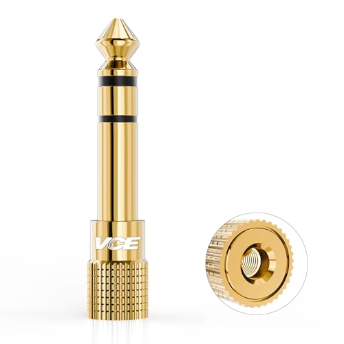 VCE 6.35mm Male to 3.5mm Female Stereo Headphone Jack Adapter 1 Pack