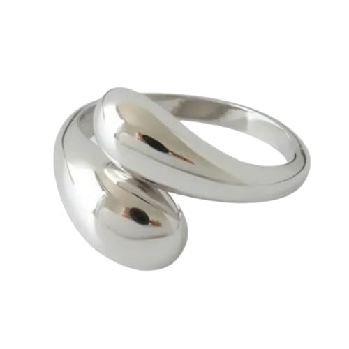 Stainless Steel Smooth Double Ball Beads Rings For Woman Open Gold Color Geometric Wedding Couple Rings Aesthetic Jewelry Gift