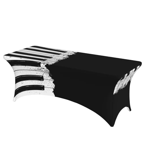 Housses de table extensibles rectangulaires EdWal imprimé piano 1,8m - 2