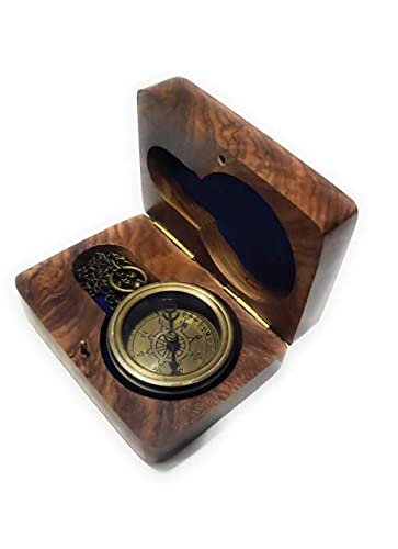 Brújula de bolsillo de latón antiguo ArtizanStore miniatura 1