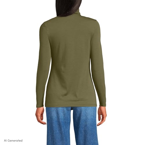 Image of Lands' End Lightweight Jersey Long Sleeve Turtleneck