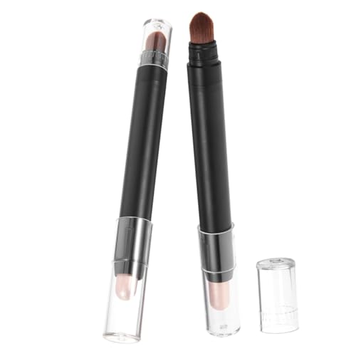minkissy 2pcs Eye Shadow Pens Dual End Eye Shadow Brush Natural Makeup Application Brush for Women
