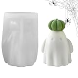 シリコン製キャンドル型 - クラフト鋳造金型,ハロウィン向けカボチャとおばけの鋳型 ホームセメントプラスターエポキシ樹脂クラフト用