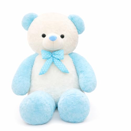 Image of 3 Feet Blue White Giant Teddy Bear Soft, Plush, And Cuddly Stuffed Animal For Kids, Birthdays, Anniversaries, Valentine'S Day, And Special Occasions Large Huggable (Blue White /36 inch)