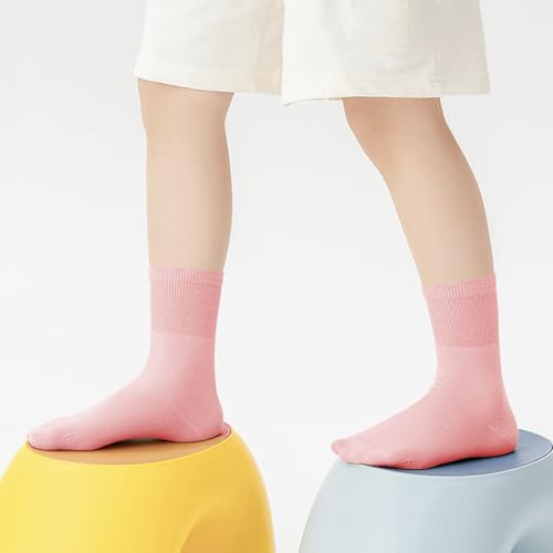 4 Pack Unisex Kids Toddler Seamless Crew Socks Dress School Bamboo Socks3