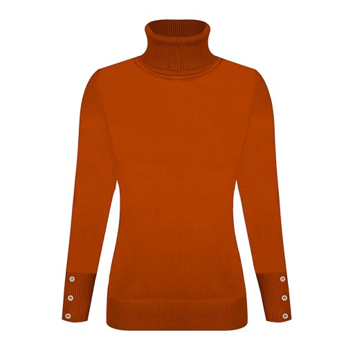 Image of Women's Fall Long Sleeve Turtleneck Sweaters Casual Pullover Jumper Slim Fit Knit Tops