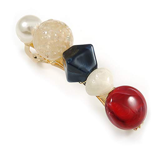Barrette acrylique multicolore 65mm idéale pour vos coiffures de bureau