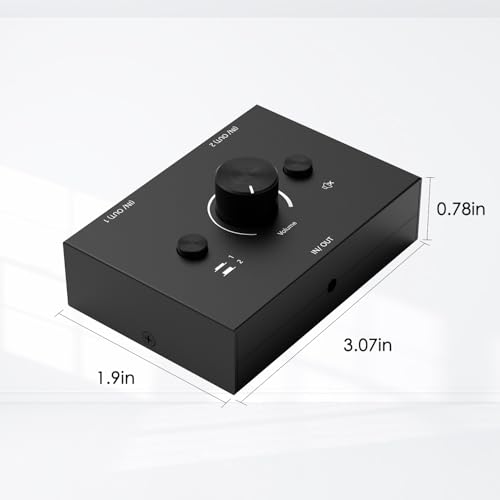 Image of 3.5mm Audio Selector Audio Switcher, Speaker Switch, AUX Switch Box, AB Switcher Selector, Bi-Directional (3.5mm 1In-2Out /2In-1Out)