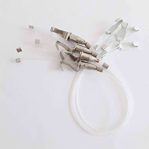 ピクチャー ワイヤー 半透明 吊り下げ 金具 自在フック 汎用 ピクチャーレール用 4本 セット (0.5m)