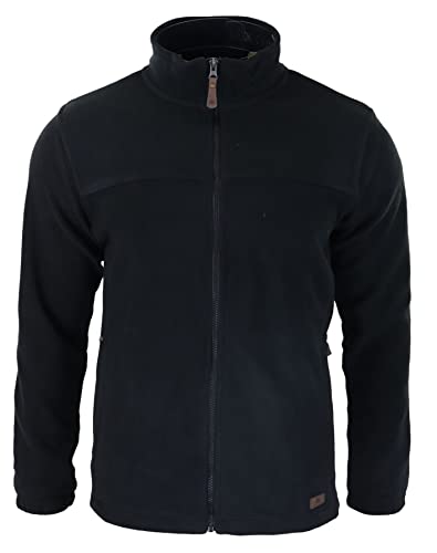 TruClothing.com Chaqueta de forro polar con cremallera completa para hombre, chaqueta clásica con bolsillos con cremallera, Negro, XXXL Cover