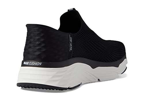 Skechers Women's Hands Free Slip-Ins Max Cushioning Elite-Smooth Transition Sneaker, Black/White, 9 US