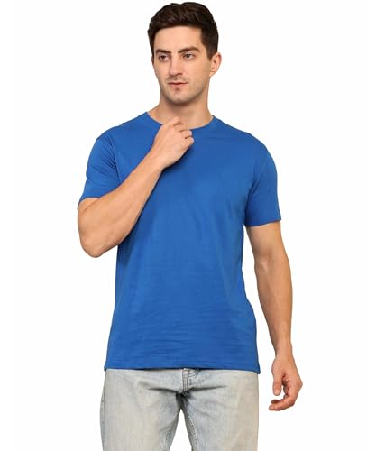 Image of Unisex Round Neck Plain T-Shirt | Combed Bio-Washed Ring Spun Cotton for Men & Women, Short Sleeves