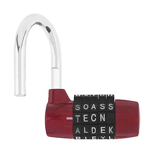 HOJLKLD Gym Locker Lock 5 Letter Word Lock Safety Padlock Combination Lock for School Gym Locker,Sports Locker,Fence,Toolbox,Case,Hasp Storage (1, Red)