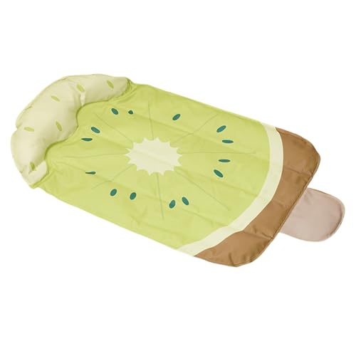 MAIBED 冷感ジェルマット 夏用 ひんやり 接触冷感 二重構造 厚手 果物柄 ブルー 噛みつき防止 クールマット 犬 猫 ウサギ ペット用 防水 抗菌加工 洗える 車用 人間 座布団 枕 熱中症対策 (キウイ柄,40*65cm)