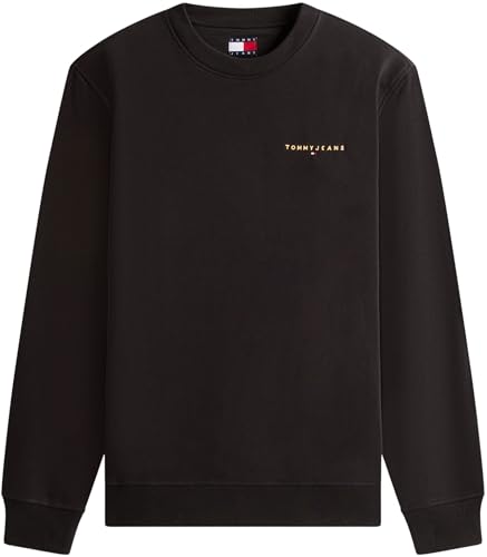 Tommy Jeans Herren Sweatshirt Linear Rundhalsausschnitt, Schwarz (Black/Faded Sun Kiss), XXL – Ansicht 6