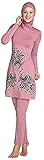 WOWDECOR Muslimischer Badeanzug, Muslimische Bademode Burkini für Damen Frauen Mädchen Full Cover Hijab, Islamische Muslim Schwimmanzug UV Schutz Kleidung (Dunkelpink, Asien 2XL=EU-Größe 42-44)