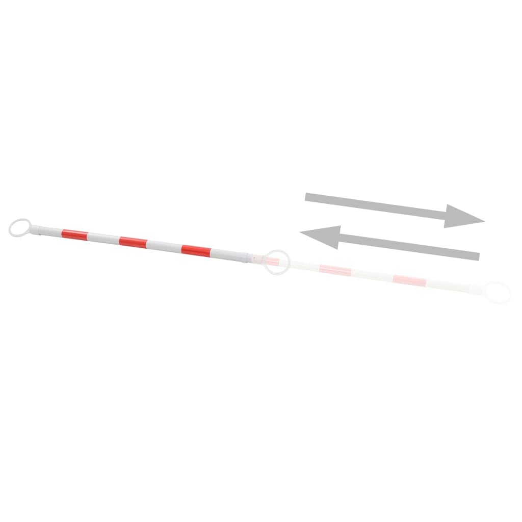 Barre rétractable en Plastique pour cônes de signalisation, Longueur Ajustable 116-197 cm, Lot de 2, Bandes réfléchissantes, idéale pour sécurité routière, Parking et Zone de Chantier