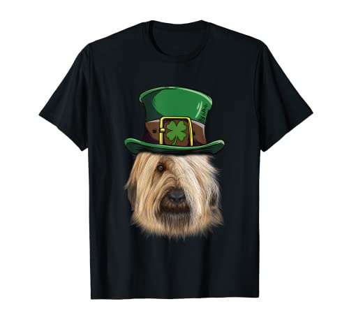 Briard Dog Lucky Charm Shamrock Funny St Patricks Day Maglietta