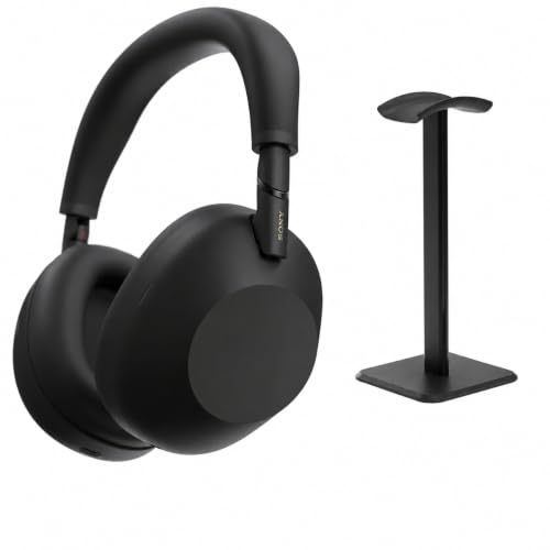Image of Sony WH-1000XM6 Wireless Noise Canceling Headphones, HD NC Processor QN3, 12 Mics, Adaptive NC Optimizer, Black, with Headphone Stand, 1-Year Warranty