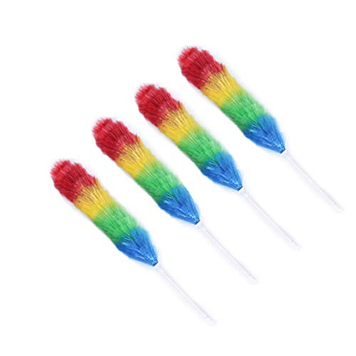 Hofumix Feather Duster Car Duster Hand Duster Static Dusting Brush Hand Grips Delicate Duster Kit 360Â°Flexible Duster for Ceiling Fans, Blinds, Furniture, Shutters, Auto, Truck, SUV, RV 4pcs