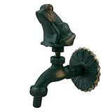 アイガーデン (igarden) アニマル蛇口 【カエル・青銅】 アンティーク風 真鍮 蛇口 可愛い おしゃれ水栓 屋外 立水栓 散水 ホース ワンタッチ 園芸 (青銅カエル)