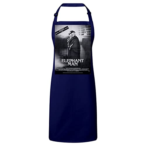 Tablier cuisine premium bleu marine au design d'affiche cinéma vintage