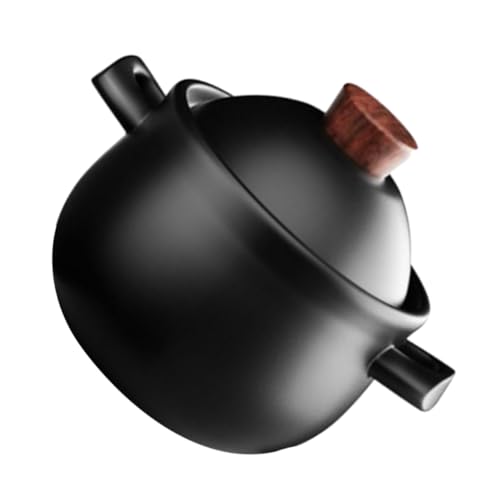 Cabilock Pentola in Ceramica Con Coperchio Pentola Per Brasare Zuppe e Porridge Materiale Resistente Per Cucinare in Casa e Ristoranti Distribuzione Calore Uniforme