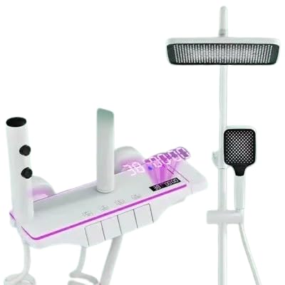 Rs Megamart Stainless steel Wall Mount Shower System| Faucet Rainfall Shower Head, Shower Set (White)